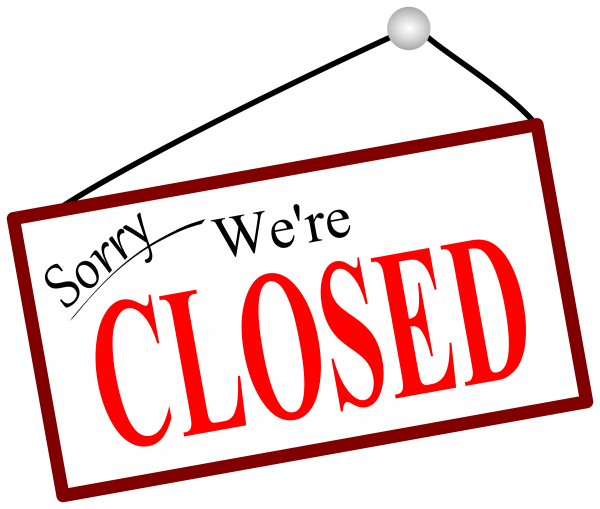 sorry were closed sign vector clipart